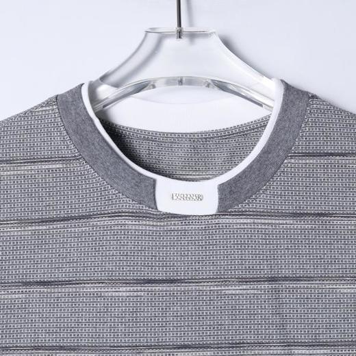 26622SDSA男装2026新款高贵轻奢韩版撞色细条纹肌理短袖T恤百搭时尚潮 商品图2