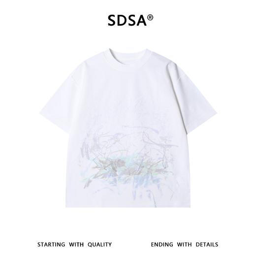 68513SDSA男装2026新款高贵轻奢简约抽象涂鸦短袖T恤宽松百搭圆领上衣 商品图5