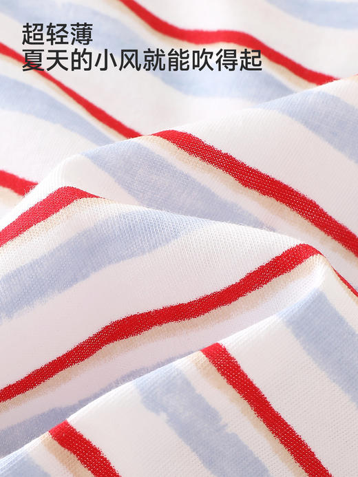 英氏儿童衣服男童夏季条纹短袖T恤防蚊圆领套头衫YRTCJ2S046A 商品图2