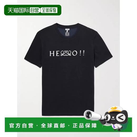 设计师手搓tee，横标字母工艺。靛蓝印花宽松针织混纺t恤E032160 商品图6