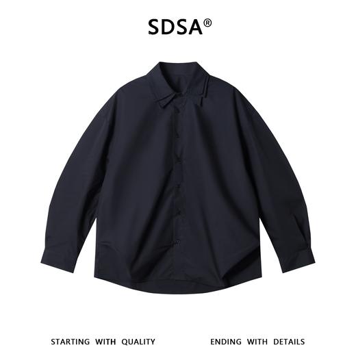 SDSA男装2026新款高贵轻奢韩系纯色双层领宽松长袖衬衫百搭痞帅 商品图0