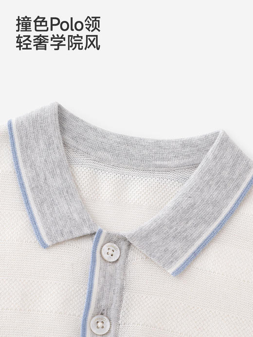 英氏男童针织衫夏季新款薄款开衫透气防晒外套YRMHJ2S055A 商品图3