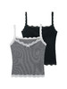 【满2件/99元】【秀黛】女罗纹V领蕾丝罩杯吊带固定杯垫蕾丝V领蝴蝶结吊带背心W2776007T【门店同款】 商品缩略图2