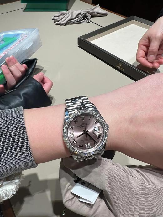 劳力士日志型系列 粉色表盘904L精钢表壳表带腕表尺寸:36mm 商品图3