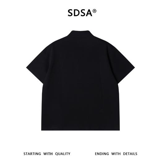 51014SDSA男装2026新款轻奢潮牌半拉链立领短袖T恤撞色明线设计百搭 商品图5