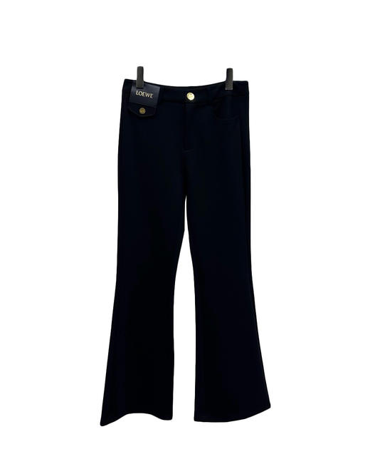 女款羊毛棉质微喇长裤he014 商品图0