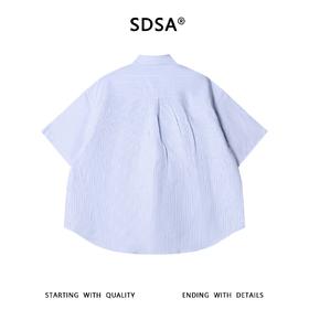 SDSA男装2026新款高贵轻奢潮牌小清新竖纹短袖衬衫百搭宽松上衣