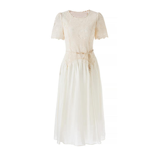 「高货wl」全新升级【铂金会员367/天猫489/差价122】(71446)洛诗琳浪漫法式亮片刺绣连衣裙2026夏季气质收腰连衣裙 商品图4