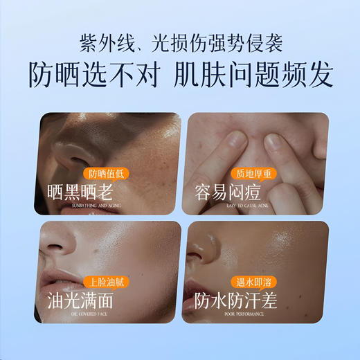 【高倍防晒！清爽透气】美白防晒霜防晒乳清爽不油腻水润防水防汗防紫外线防晒霜全身通用。xa 商品图1