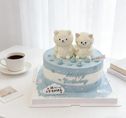 小白熊小猫咪喵星人小动物(可改)卡通蛋糕-低糖处理无添加 商品图2