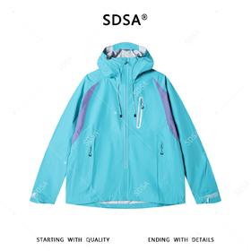 SDSA男装2026新款高贵轻奢潮牌户外拉链立领连帽夹克冲锋衣百搭