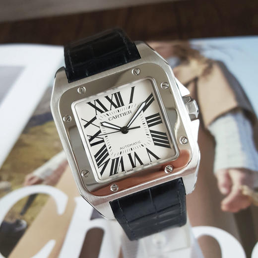 【95新】CARTIER 卡地亚W20073X8自动机械机芯41.3*51.1MM（男款）山度士系列精钢250226TJ05 商品图4