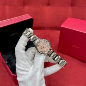 卡地亚 蓝气球粉色扭索雕纹表盘腕表 采用原版cal.076自动上链机械机芯