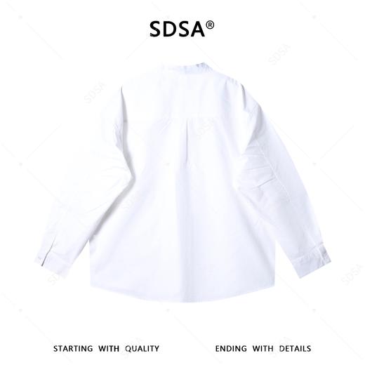 SDSA男装2026新款高贵轻奢韩版宽松纯色立领长袖衬衫百搭时尚衬衣 商品图4