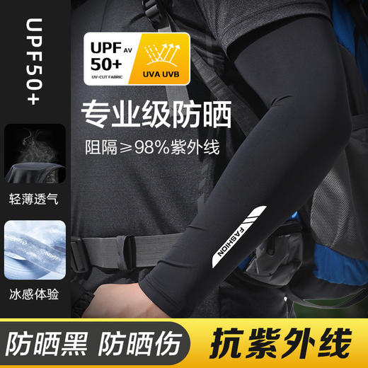 【凉感透气❗️冰丝手袖】防晒冰袖男袖套冰丝手袖夏季薄凉感透气防紫外线夏季骑车骑行护臂。ya 商品图1