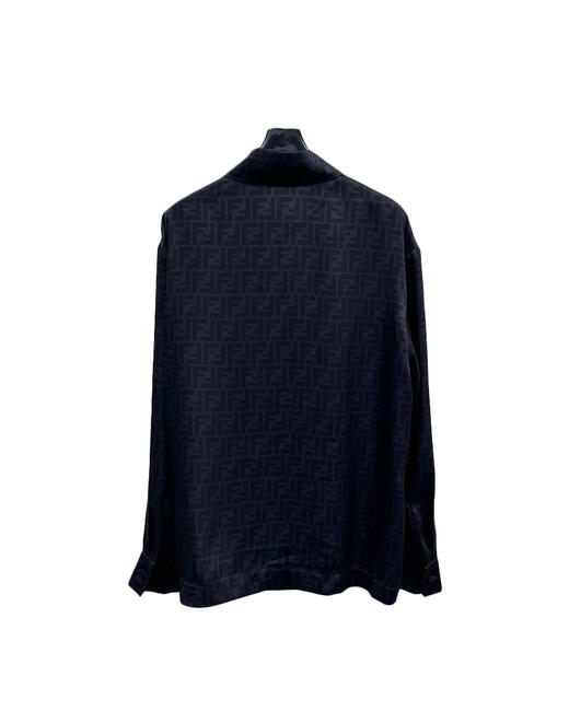 女款印花丝质两穿长袖衬衫 可配套装he011 商品图1