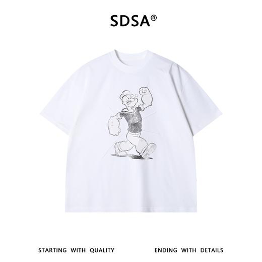 SDSA男装2026新款高贵轻奢时尚大力水手复古印花短袖T恤百搭时尚 商品图0