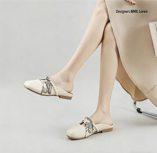 【妮悦怡  法式半拖单鞋】35-40码，PU材质，上脚轻盈不磨脚，防滑耐磨鞋底，春夏的百搭小单鞋~ 商品图4