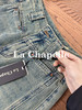 专柜实拍【莱赛尔+棉】拉夏贝尔/La Chapelle舒适柔软高腰宽裤袢单扣复古设计感牛仔裤宽松拖地长裤 商品缩略图7
