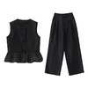 时尚套装春新款女装洋气时髦马甲打底衫秋阔腿裤三件套SNX3226 商品缩略图4