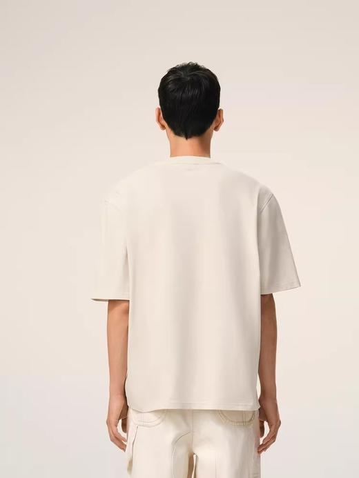 手编刺绣tee，阔版宽松设计。港风情侣款圆领纯棉半袖t恤E032158 商品图8