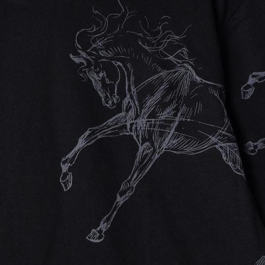 635SDSA男装2026新款高贵轻奢国潮骏马素描满印短袖T恤百搭时尚上衣 商品图2