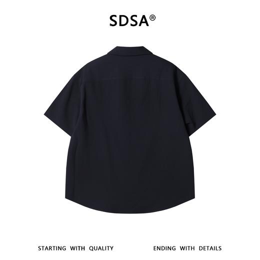 SDSA男装2026新款高贵轻奢时尚纯色拉链翻领短袖衬衫T恤百搭时尚 商品图4