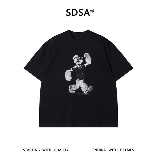 SDSA男装2026新款高贵轻奢时尚大力水手复古印花短袖T恤百搭时尚 商品图0