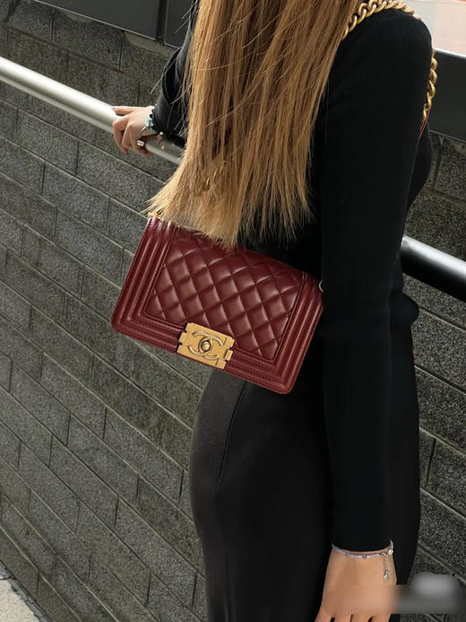 CHANEL leboy 红金 小号 羊皮 斜挎包 商品图3