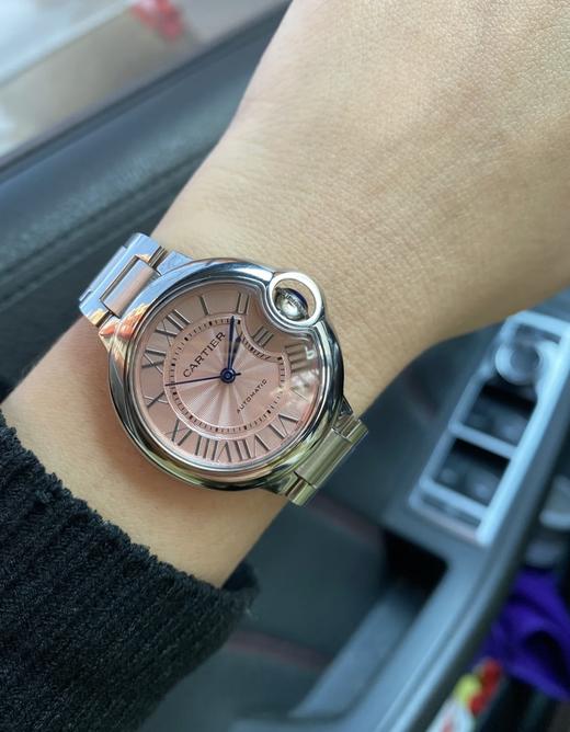 卡地亚 蓝气球粉色扭索雕纹表盘腕表 采用原版cal.076自动上链机械机芯 商品图7