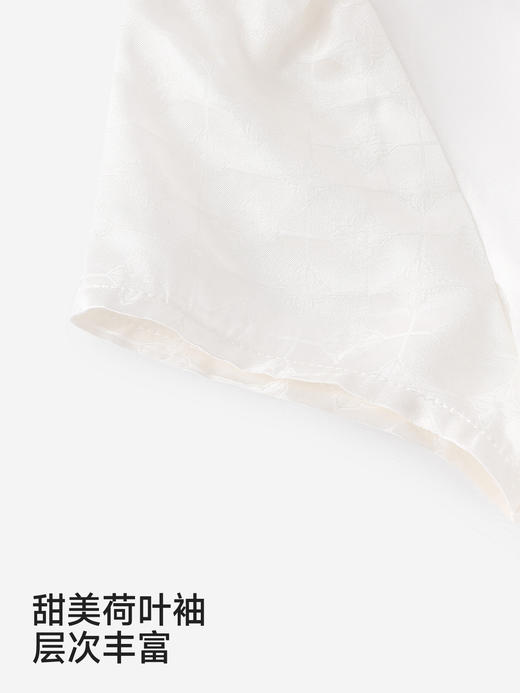 英氏女童短袖t恤夏季新款云丝白提花儿童圆领上衣YRTCJ2S040A 商品图4