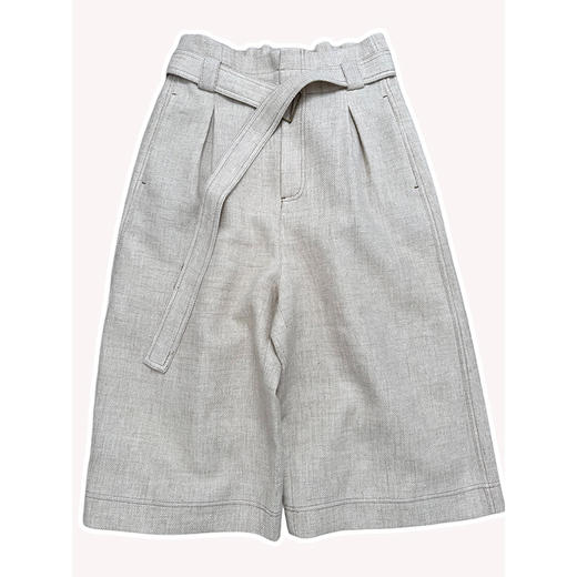 女爵士魅力 定纺60亚麻40棉混纺 高腰七分阔腿裤 抗皱挺括时髦款 商品图5