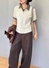 T56430#学院风假两件格纹拼接Polo衫 商品缩略图2