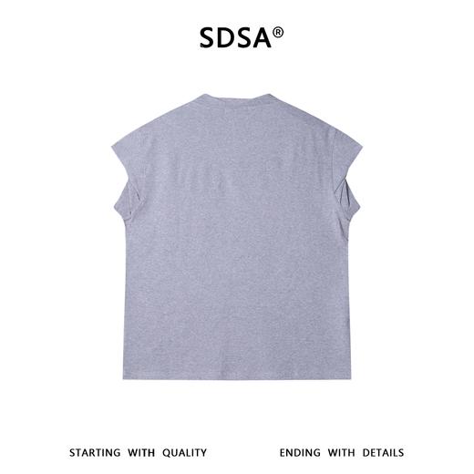 SDSA男装2026新款高贵轻奢潮牌纯色无袖立领短袖T恤百搭简约上衣 商品图5