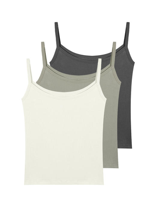 【新品】【秀黛】女基础罗纹吊带经典修身回弹不变形细肩带背心W2776002T【门店同款】 商品图2