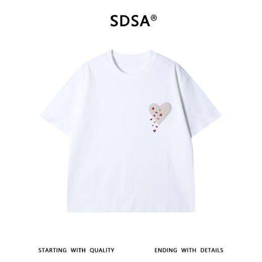 2611SDSA男装2026新款高贵轻奢简约时尚刺绣爱心设计圆领短袖T恤百搭 商品图1