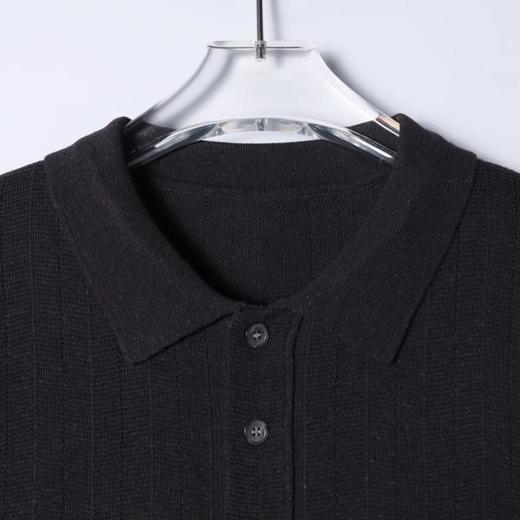 SDSA男装2026新款高贵轻奢老钱风纯色polo领针织短袖T恤百搭时尚 商品图1