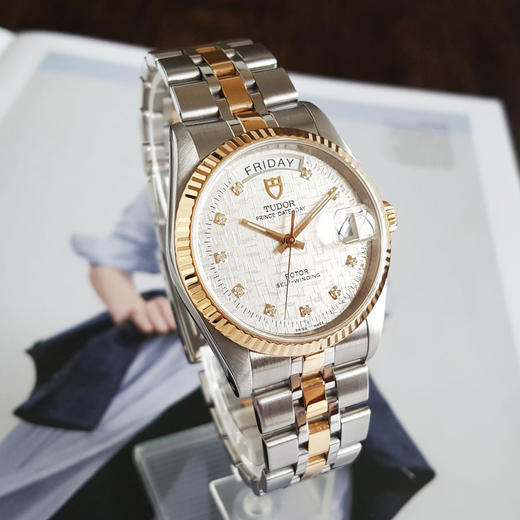 【95新】TUDOR帝舵M76213-0008自动机械日期显示、星期显示36MM（男款）王子与公主系列精钢/18k黄金表圈120326TJ15 商品图3