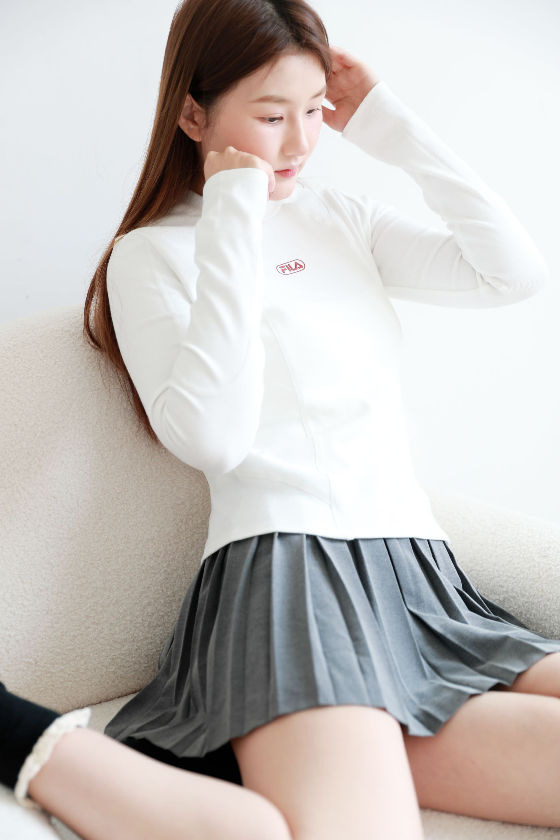 高尔夫文化衫，胸口小标工艺。侧边塑形瑜伽跑步圆领长袖E032166