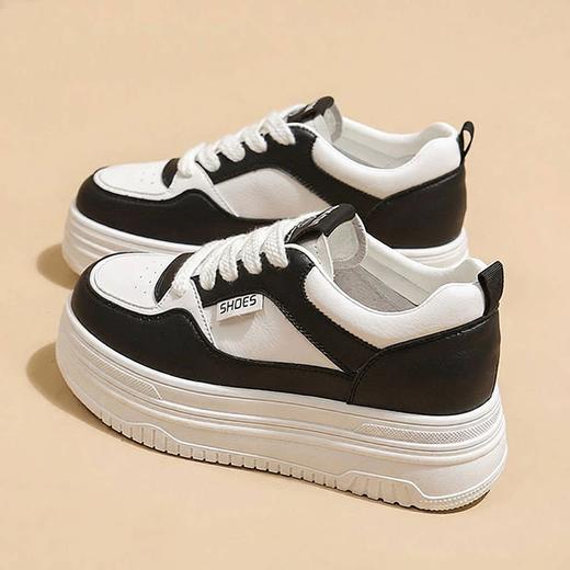 真皮内增高爆款小白鞋百搭运动休闲厚底板鞋小个子女鞋8118 商品图1
