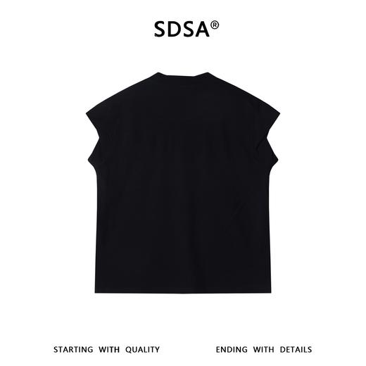 26025SDSA男装2026新款高贵轻奢潮牌纯色无袖立领短袖T恤百搭简约上衣 商品图5