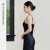 FUYAO扶摇直上 海岛风醋酸吊带连衣裙女黑色修身轻熟优雅气质长裙 商品缩略图4