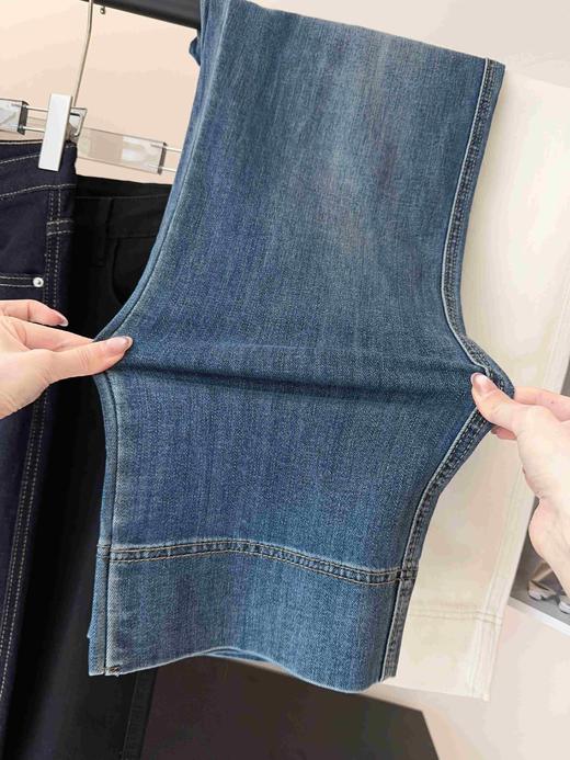 直发 好看舒适的四面弹! 宽边直筒九分牛仔裤 商品图4