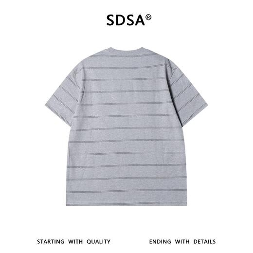 2621SDSA男装2026新款高贵轻奢日系百搭撞色条纹烫钻圆领短袖T恤宽松 商品图5