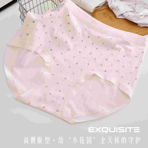 女士加肥无缝内裤三角裤清新田园风碎花丰满裤加大版舒适0592 商品图3