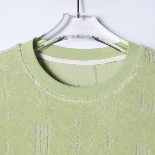 SDSA男装2026新款高贵轻奢潮牌竖纹肌理绒面短袖T恤百搭宽松上衣 商品图1