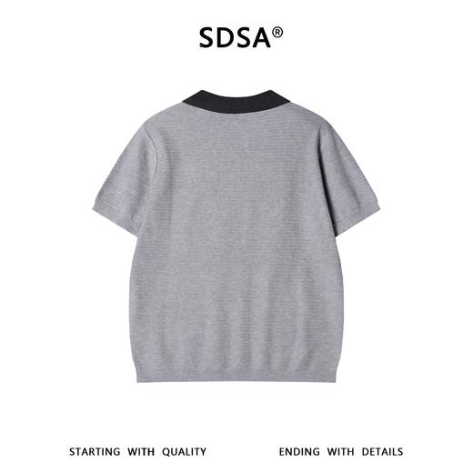 262537SDSA男装2026新款高贵轻奢老钱风撞色翻领短袖tT恤百搭时尚上衣 商品图5