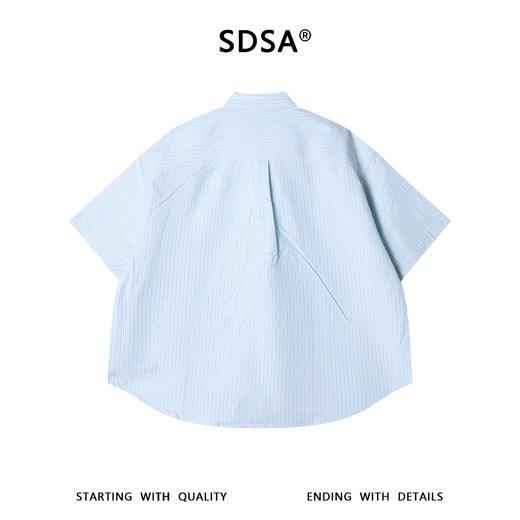 SDSA男装2026新款高贵轻奢潮牌小清新竖纹短袖衬衫百搭宽松上衣 商品图4