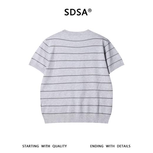 SDSA男装2026新款高贵轻奢韩版撞色条纹肌理短袖T恤百搭时尚上衣 商品图4