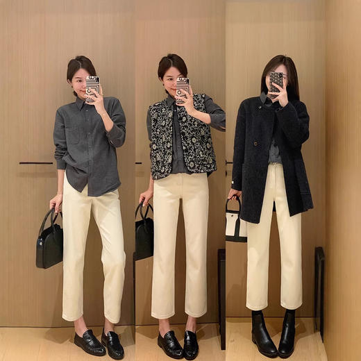 【春日蓝调】2026春新款爱心法棍裤！特调桦木白四面弹酵素洗直筒牛仔裤！ 商品图1